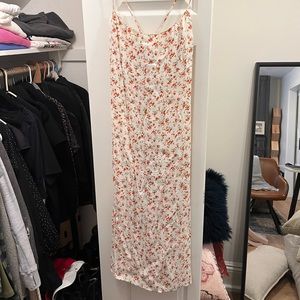 Reformation floral midi tie back dress